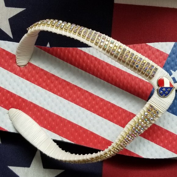 Women's American Flip flops, 4th July flip flops, Independence Day flip flops. - Picture 8 of 17